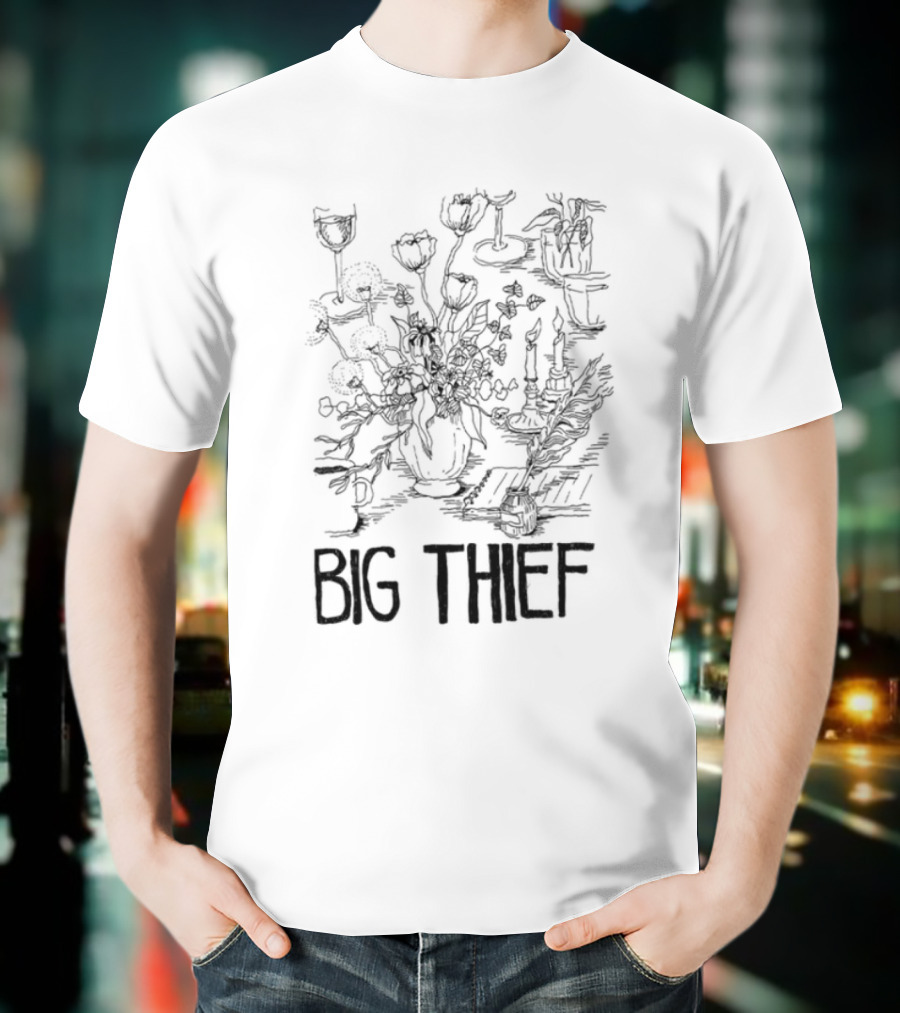 Big Thief Flowers And Candles Botanical Sketches T-Shirt