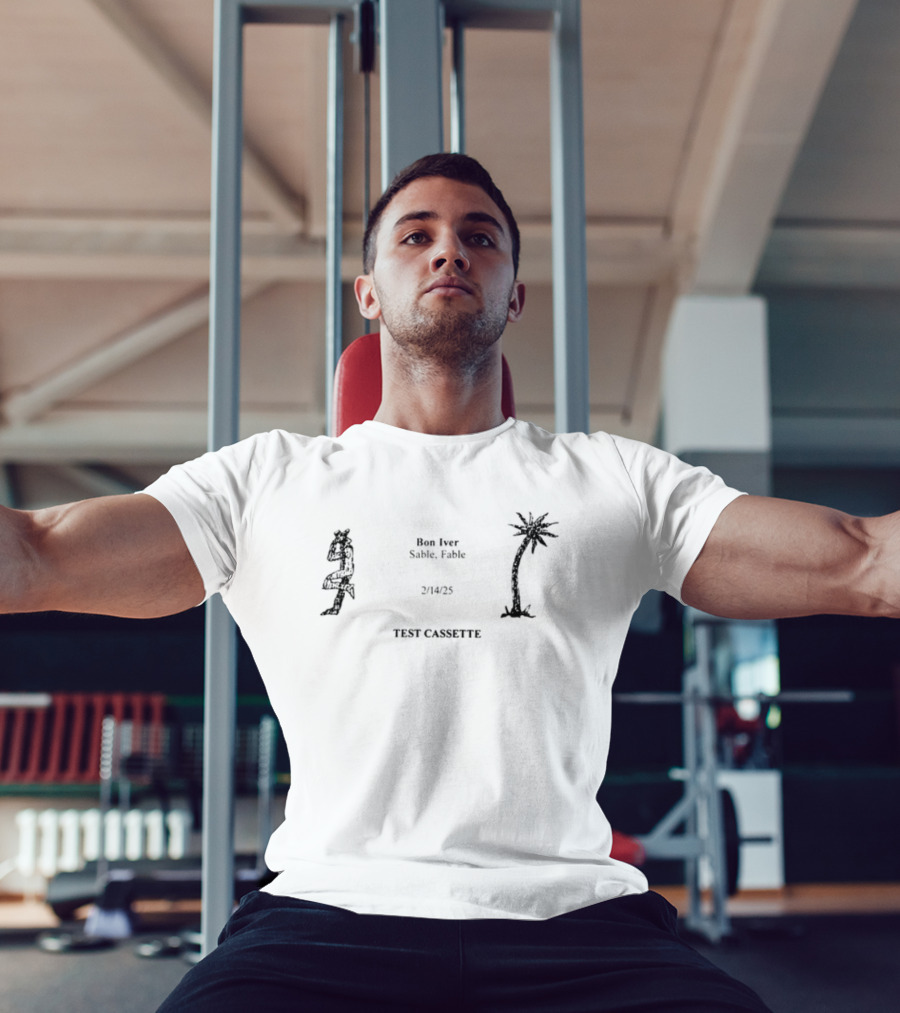 Bon Iver Test Cassette Hippie Palm Tree Peace Signs T-Shirt