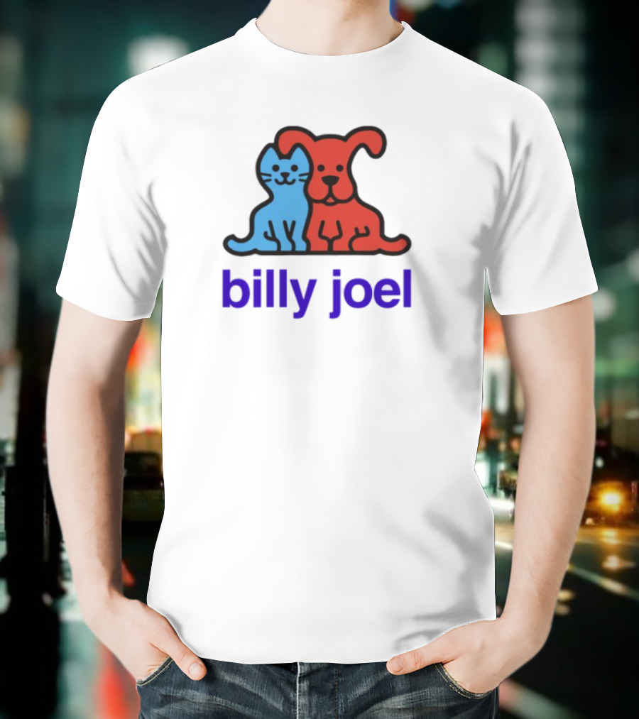 Billy Joel Cat Dog Duo Design T-Shirt