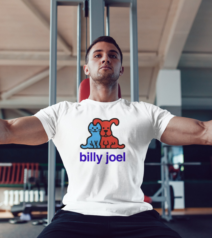 Billy Joel Cat Dog Duo Design T-Shirt