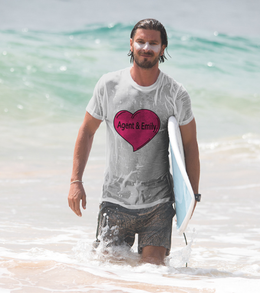 Agent & Emily Pink Heart T-Shirt