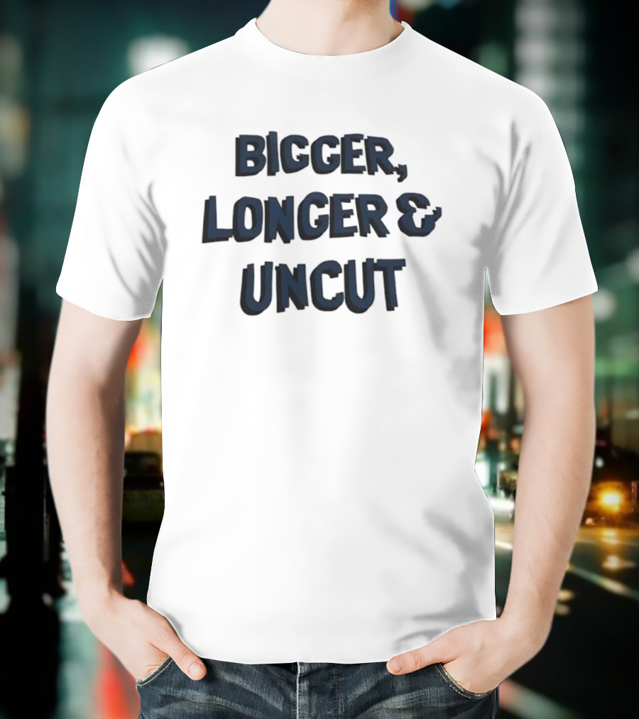 Bigger Longer Uncut Typography Style T-Shirt