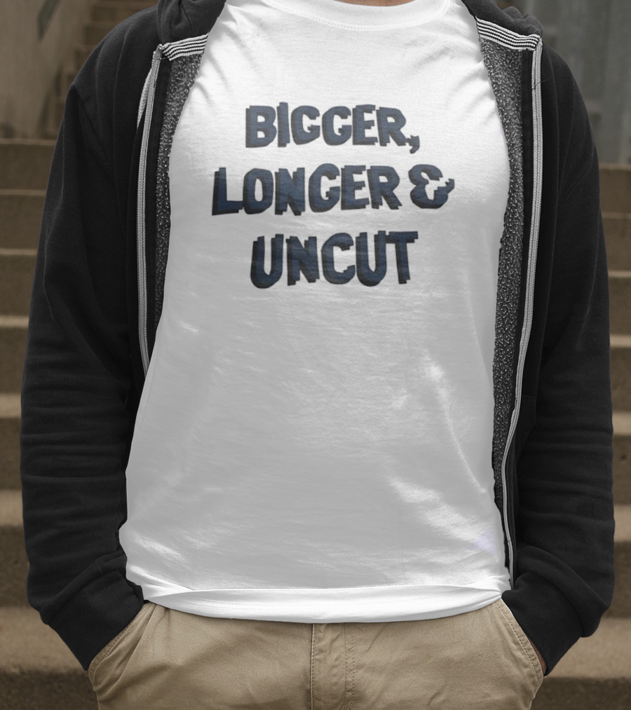 Bigger Longer Uncut Typography Style T-Shirt