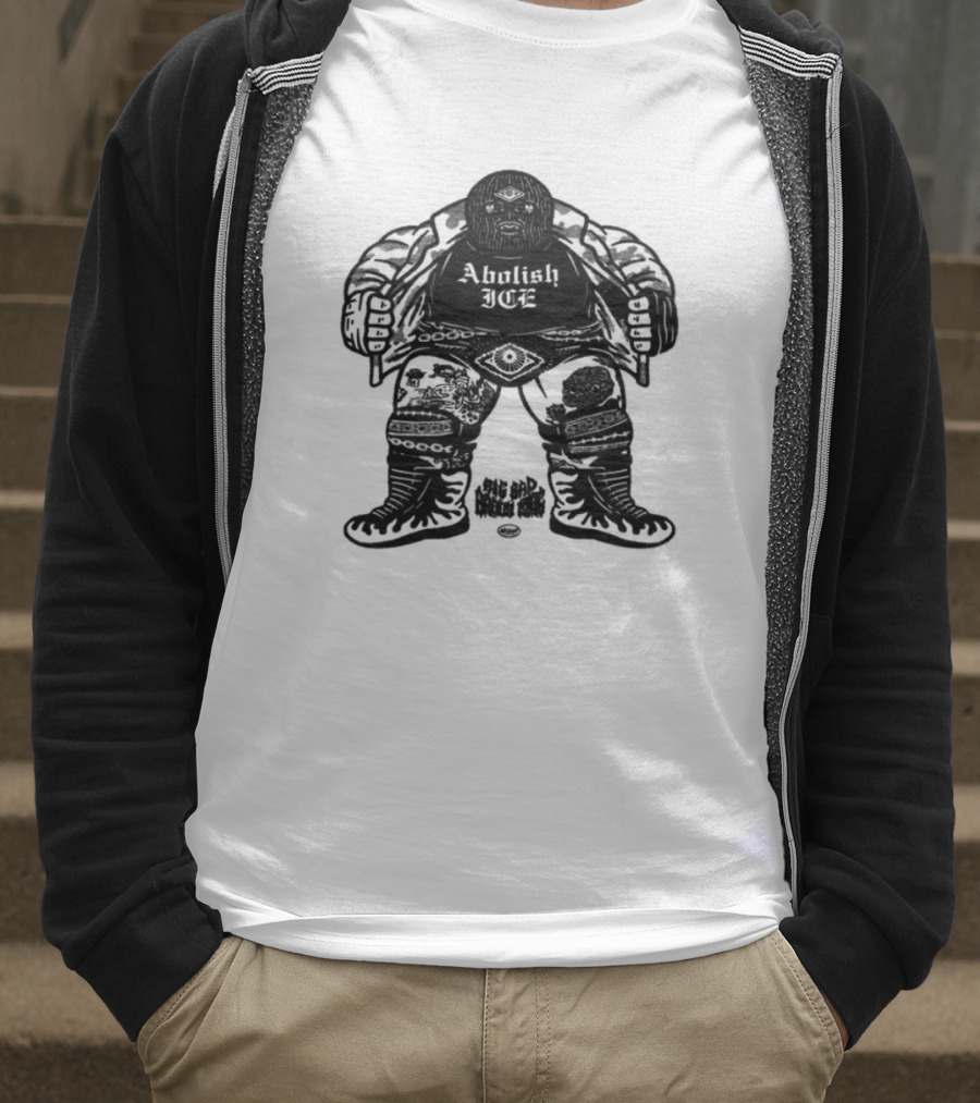 Brody King Abolish Ice Skeletal Monster Graphic T-Shirt