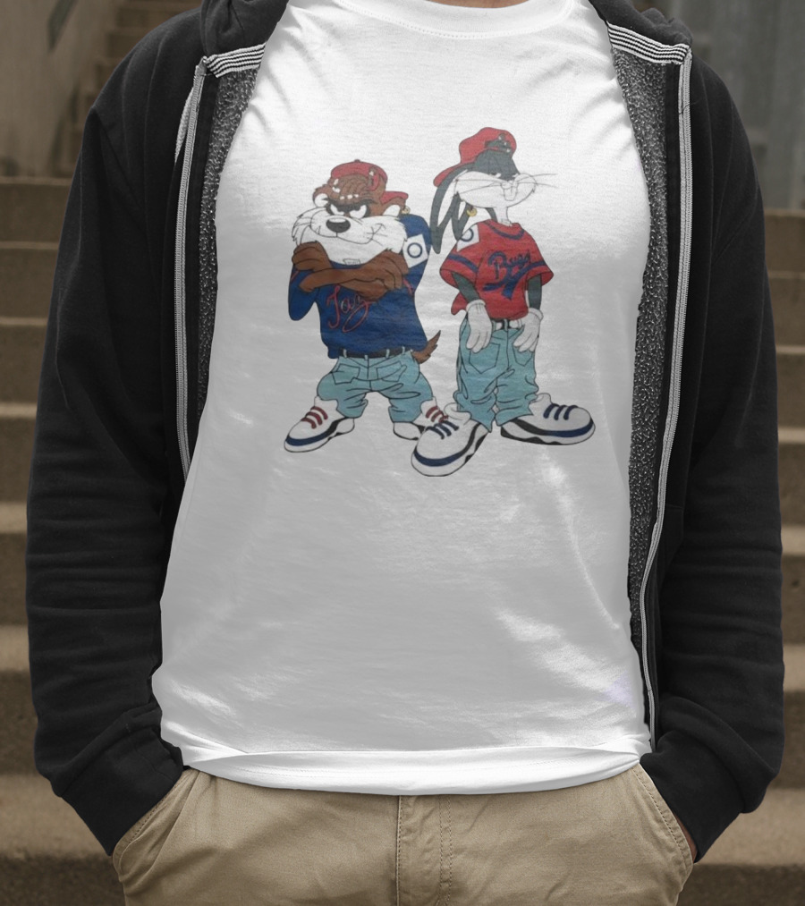 Bugs Bunny Taz Hip Hop Vintage Style Baggy Jeans Sneakers T-Shirt
