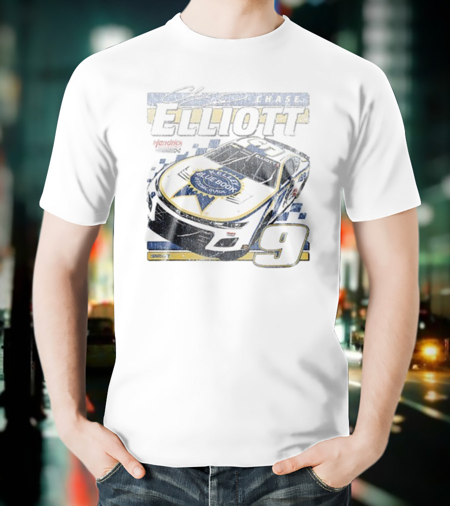 Chase Elliott Kelley Blue Book No. 9 Racing Hendrick Motorsports T-Shirt
