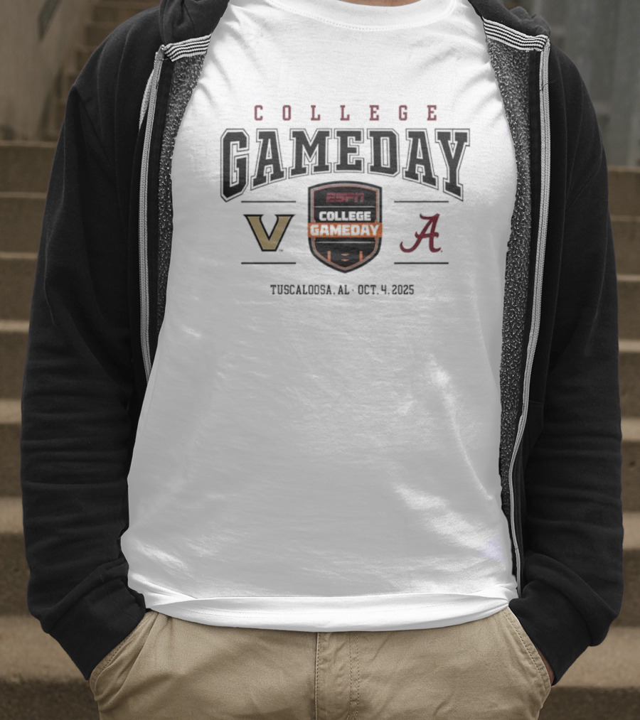 College GameDay ESPN Vanderbilt Commodores Vs Alabama Crimson Tide Tuscaloosa Oct 4 2025 T-Shirt