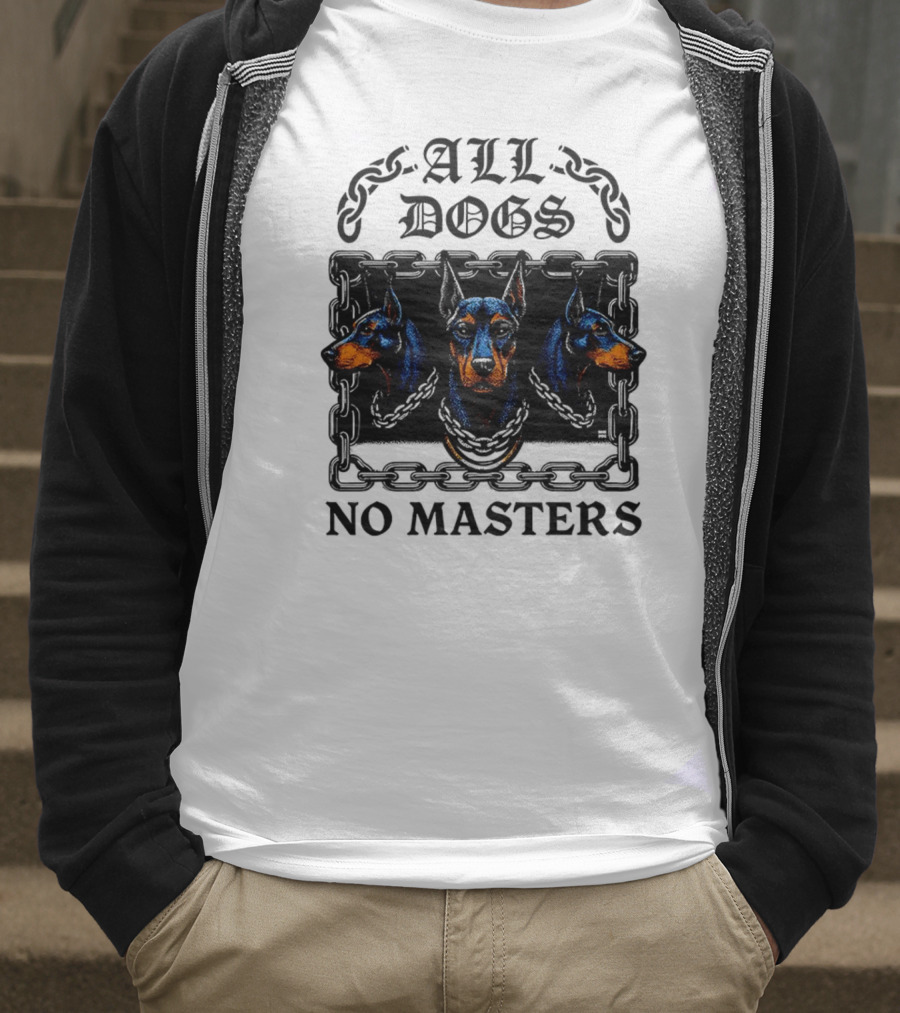 Doberman All Dogs 2025 No Master Tri Color Illustration T-Shirt