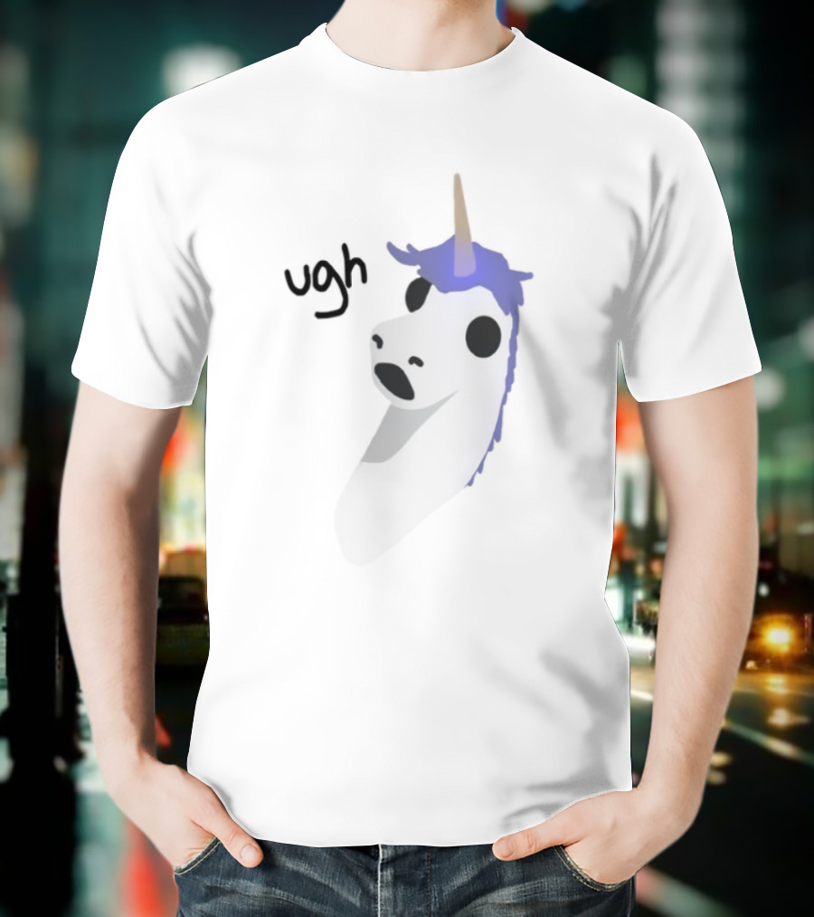 Ugh Dougdoug Unicorn Blue Orange Horn T-Shirt