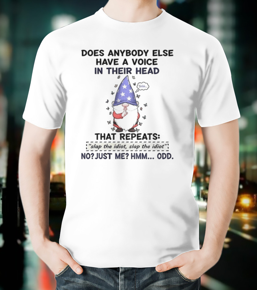 Does Anybody Else Have A Voice In Their Head That Repeats Slap The Idiot Or Just Me Gnome T-Shirt