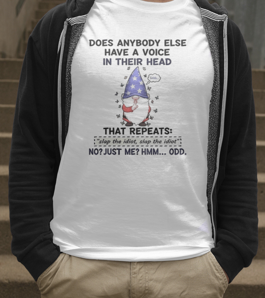 Does Anybody Else Have A Voice In Their Head That Repeats Slap The Idiot Or Just Me Gnome T-Shirt