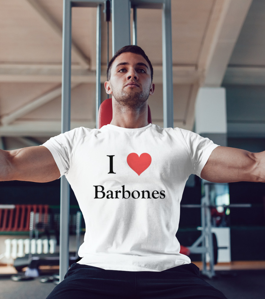 Gabrielvargas_8 I Heart Barbones Bold Text Red Heart Graphic T-Shirt