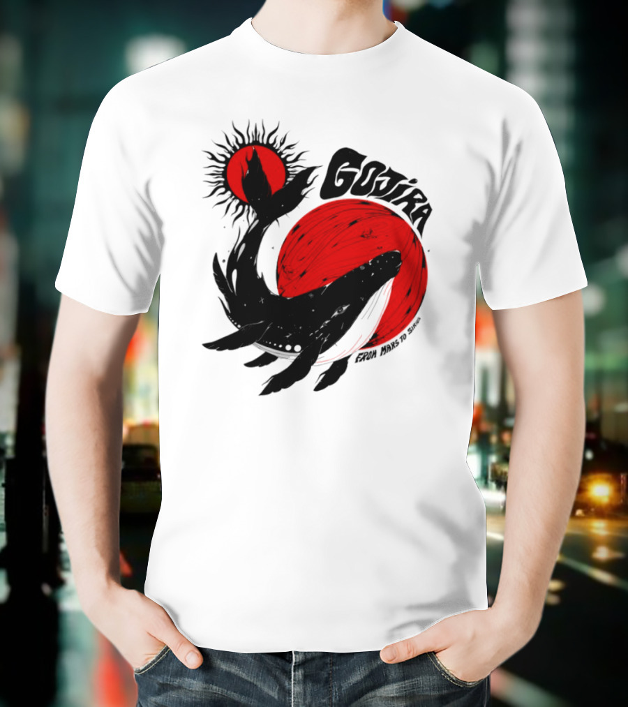 Gojira Whale Red Moon Sun Cosmic Voyage T-Shirt