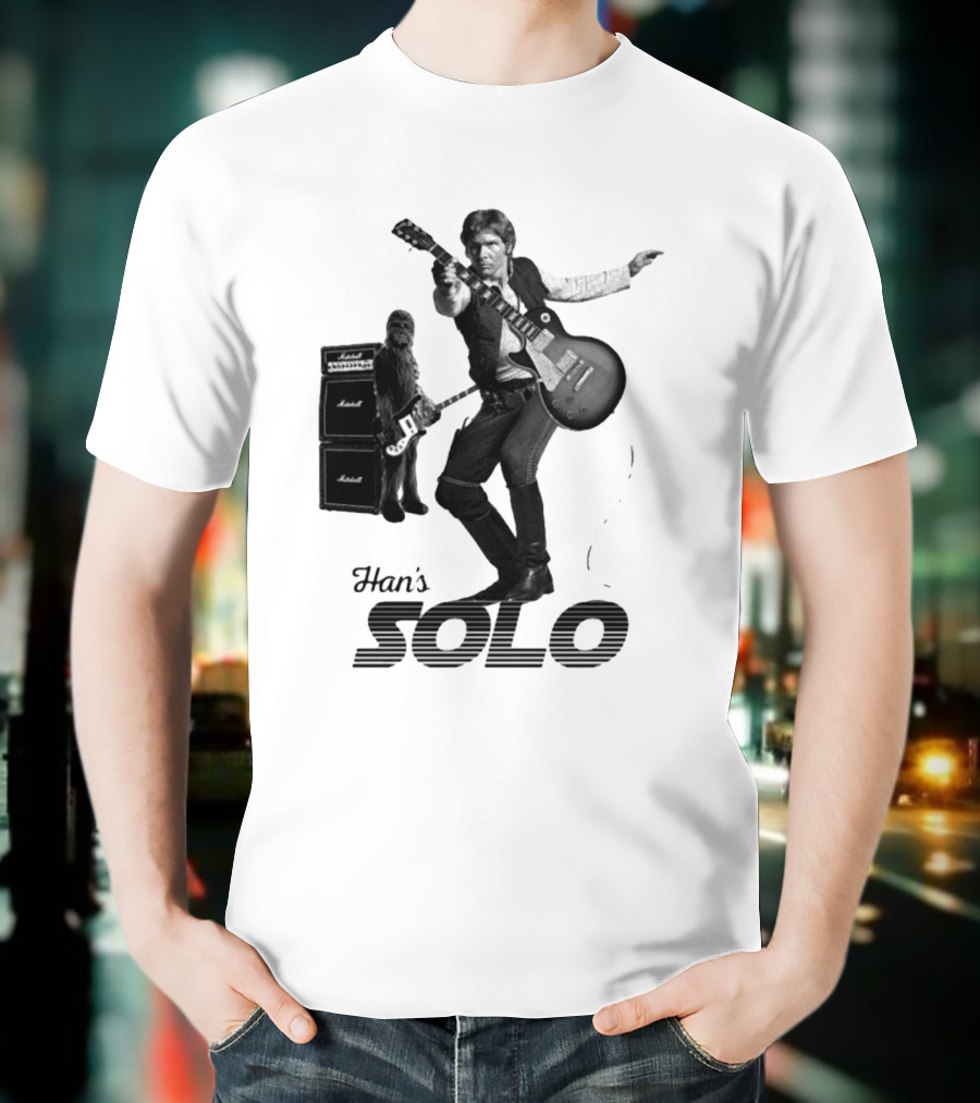Han_s Solo Chewbacca Guitar Marshall Star Wars T-Shirt