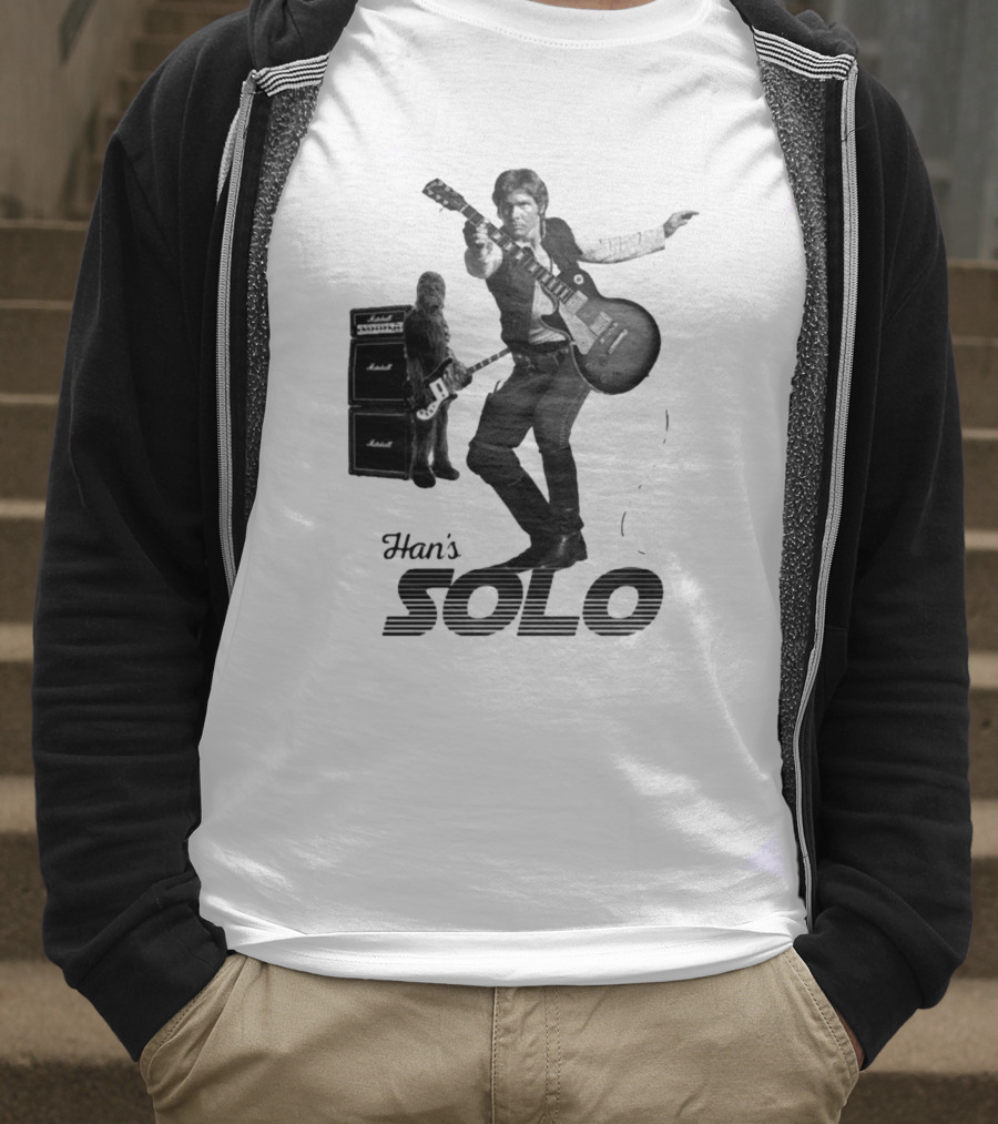 Han_s Solo Chewbacca Guitar Marshall Star Wars T-Shirt