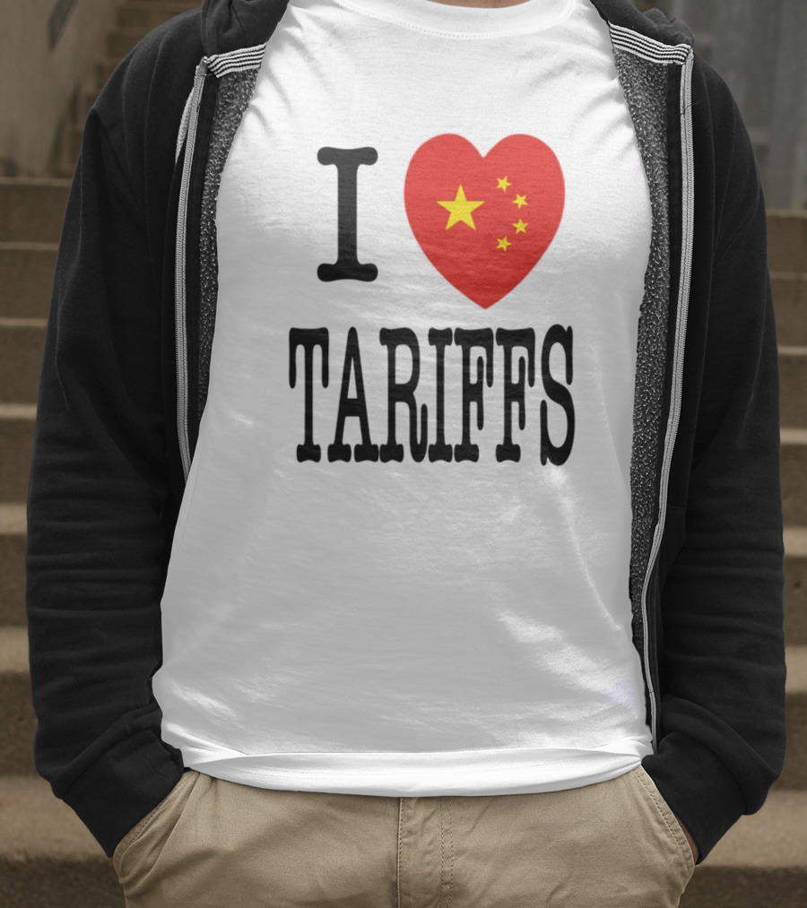 Flags Heart Tariffs China Stars T-Shirt