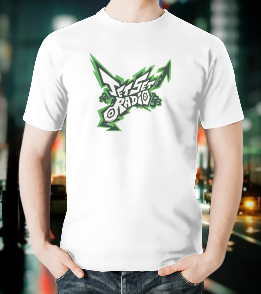 Jet Set Radio Iconic Graffiti Style Green Arrow Emblem T-Shirt