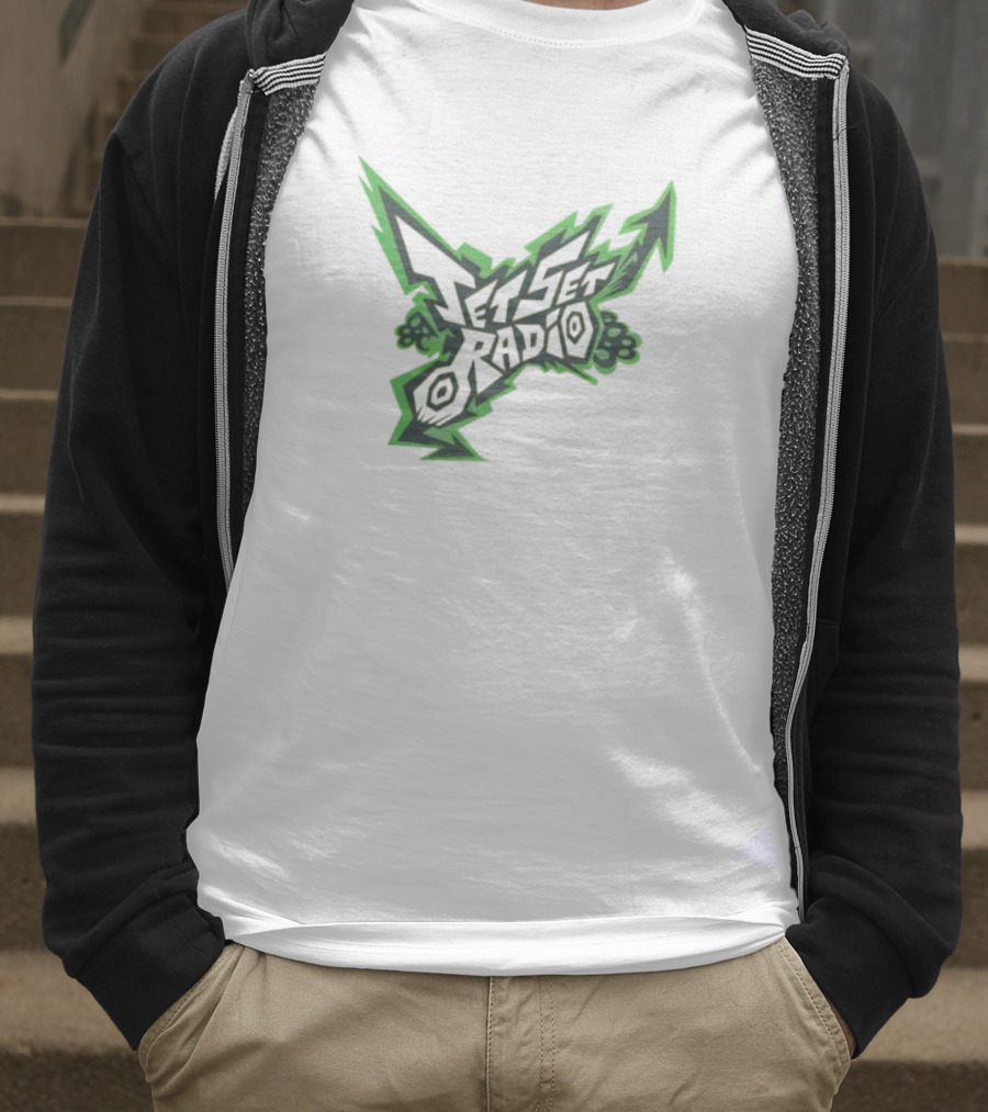 Jet Set Radio Iconic Graffiti Style Green Arrow Emblem T-Shirt