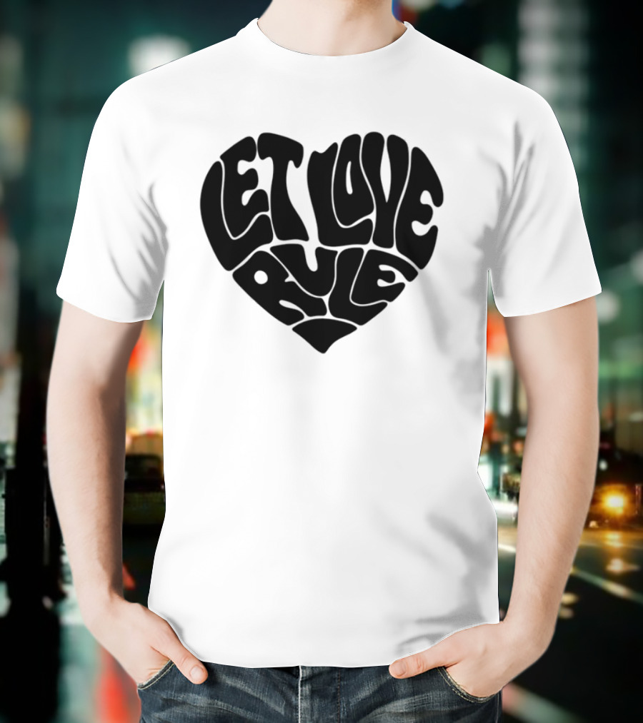 Lennykravitz Let Love Rule Heart Text Portrait Style T-Shirt