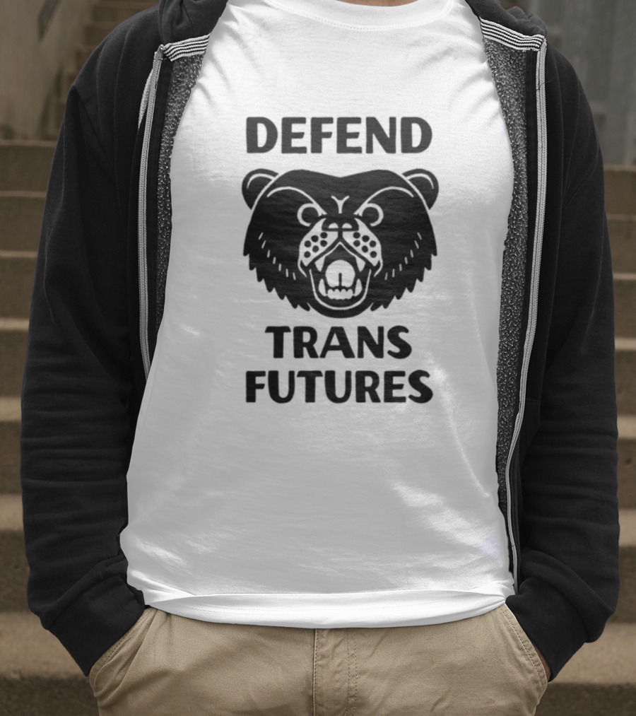 Defend Trans Futures Bear Symbol With Fangs T-Shirt