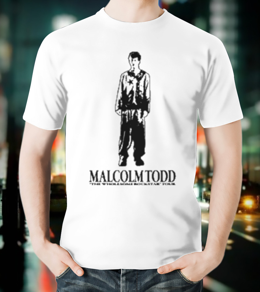 Malcolm Todd Live In Concert The Wholesome Rockstar Tour 2025 Monochrome Stage Presence T-Shirt