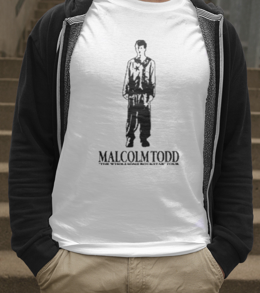 Malcolm Todd Live In Concert The Wholesome Rockstar Tour 2025 Monochrome Stage Presence T-Shirt