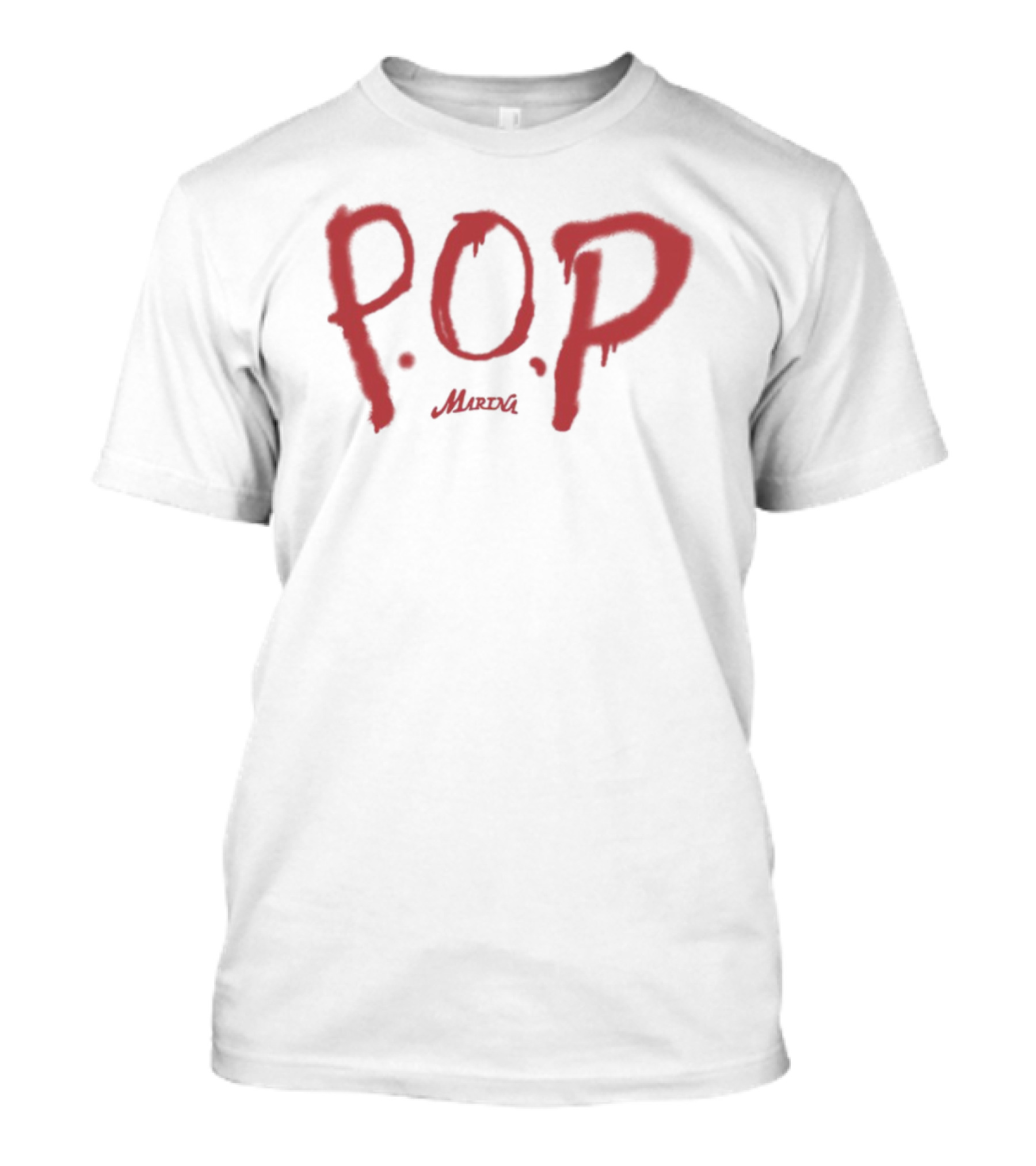 P.O.P. Marina Red Text Style T-Shirt