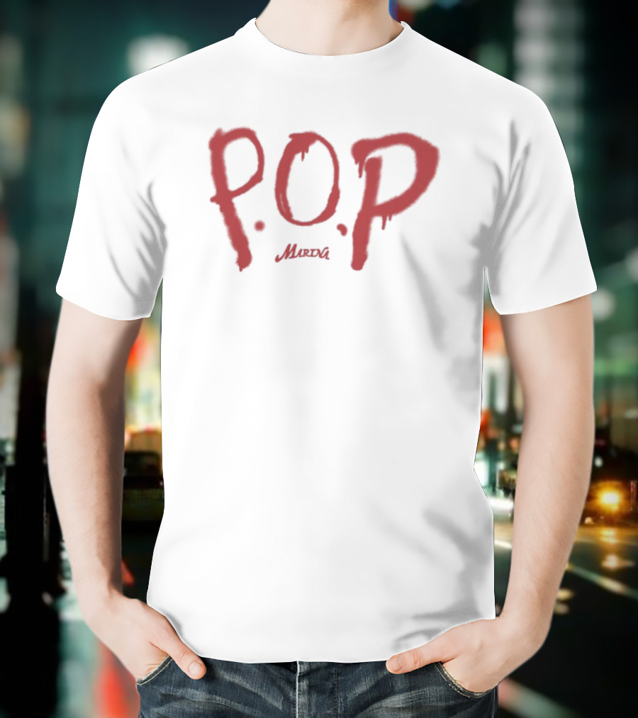 P.O.P. Marina Red Text Style T-Shirt