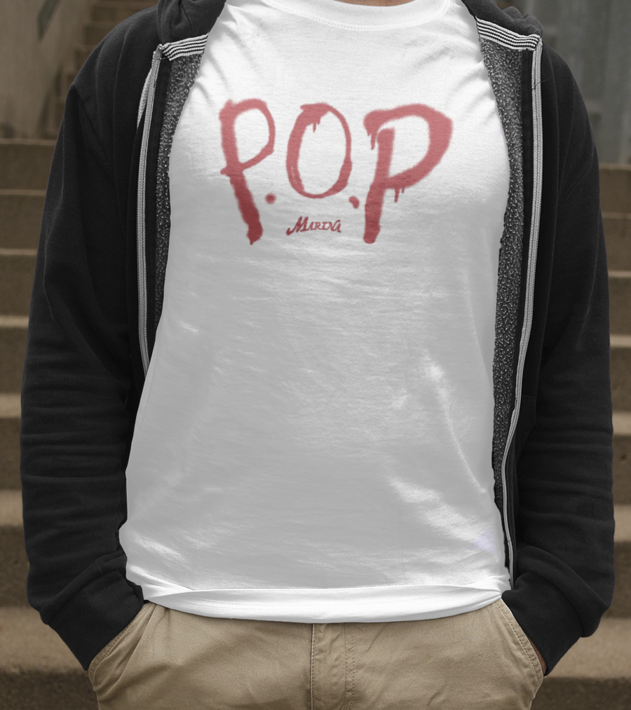 P.O.P. Marina Red Text Style T-Shirt