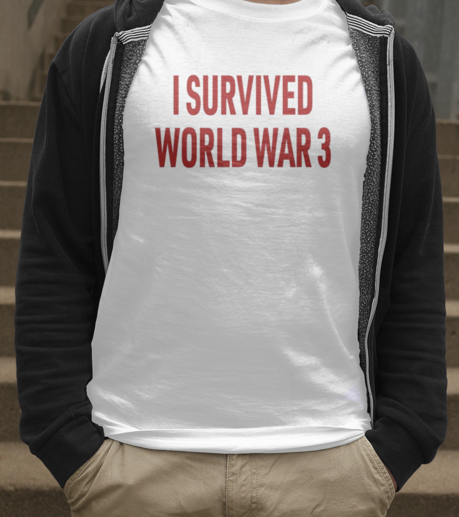 Papitrumpo I Survived World War 3 Red Bold Text T-Shirt