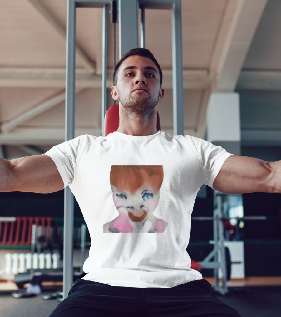 Pearly Drops The Voices Are Coming Back Creepy Clown Face Pink And Brown Hair Blue Eyes T-Shirt