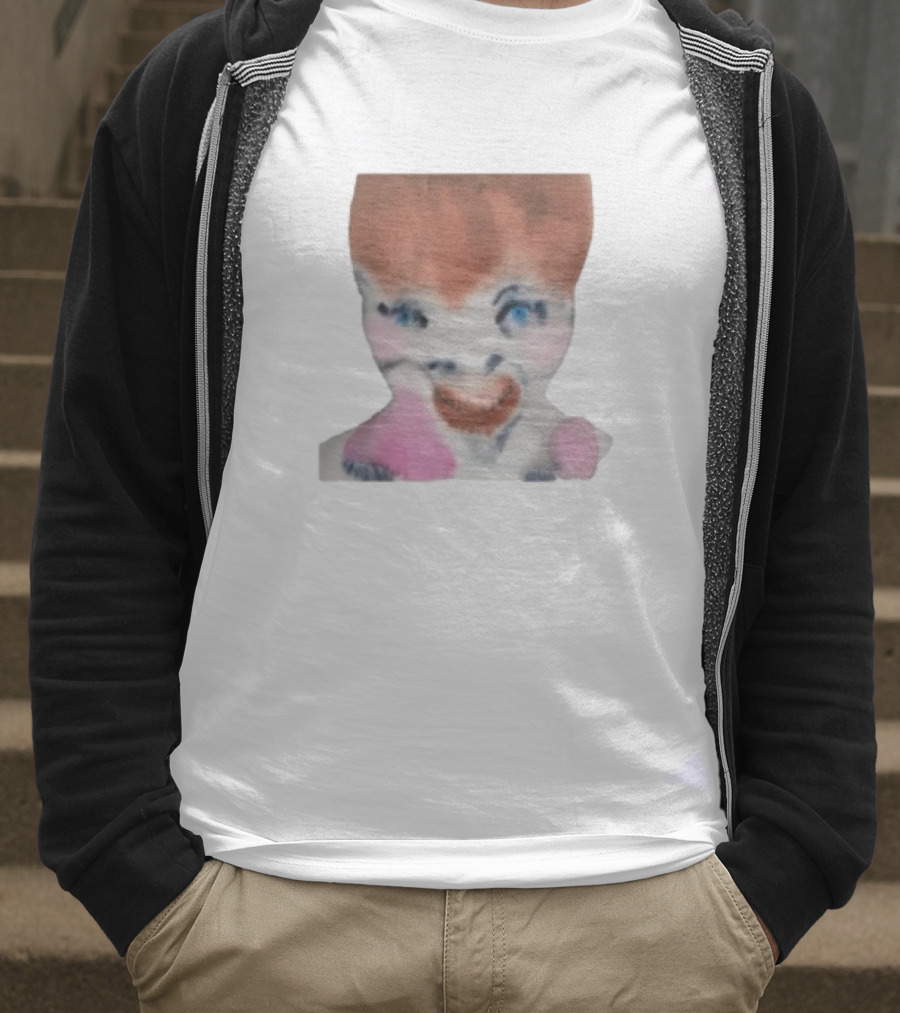 Pearly Drops The Voices Are Coming Back Creepy Clown Face Pink And Brown Hair Blue Eyes T-Shirt