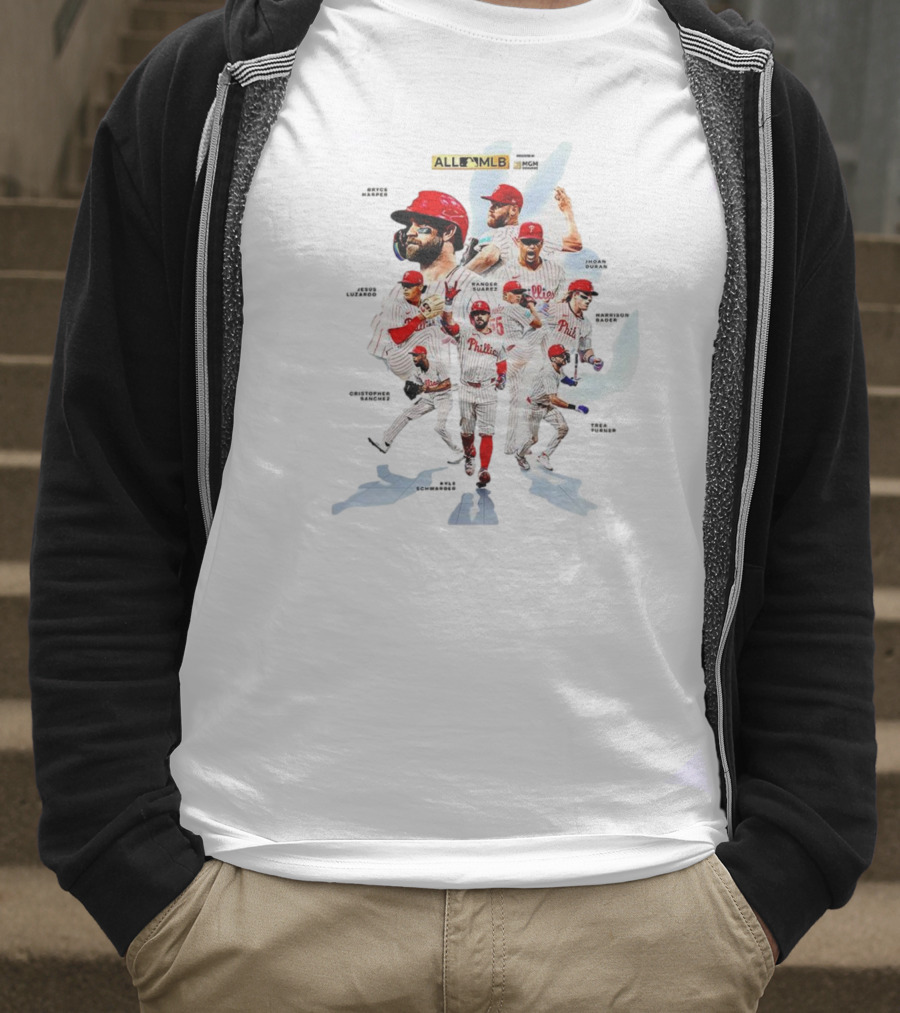 Philadelphia Phillies All MLB Nine Nominees Featuring Bryce Harper Zack Wheeler Trea Turner T-Shirt