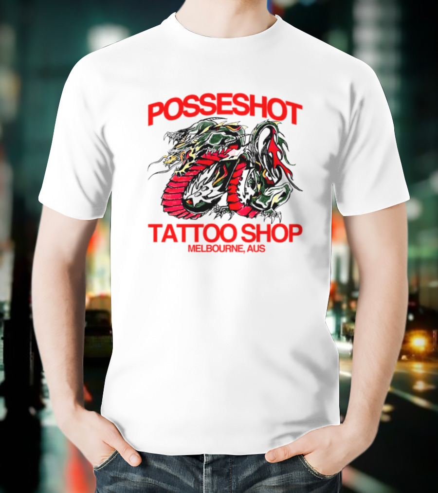 Posseshot Tattoo Shop Melbourne Aus Dragon Art T-Shirt