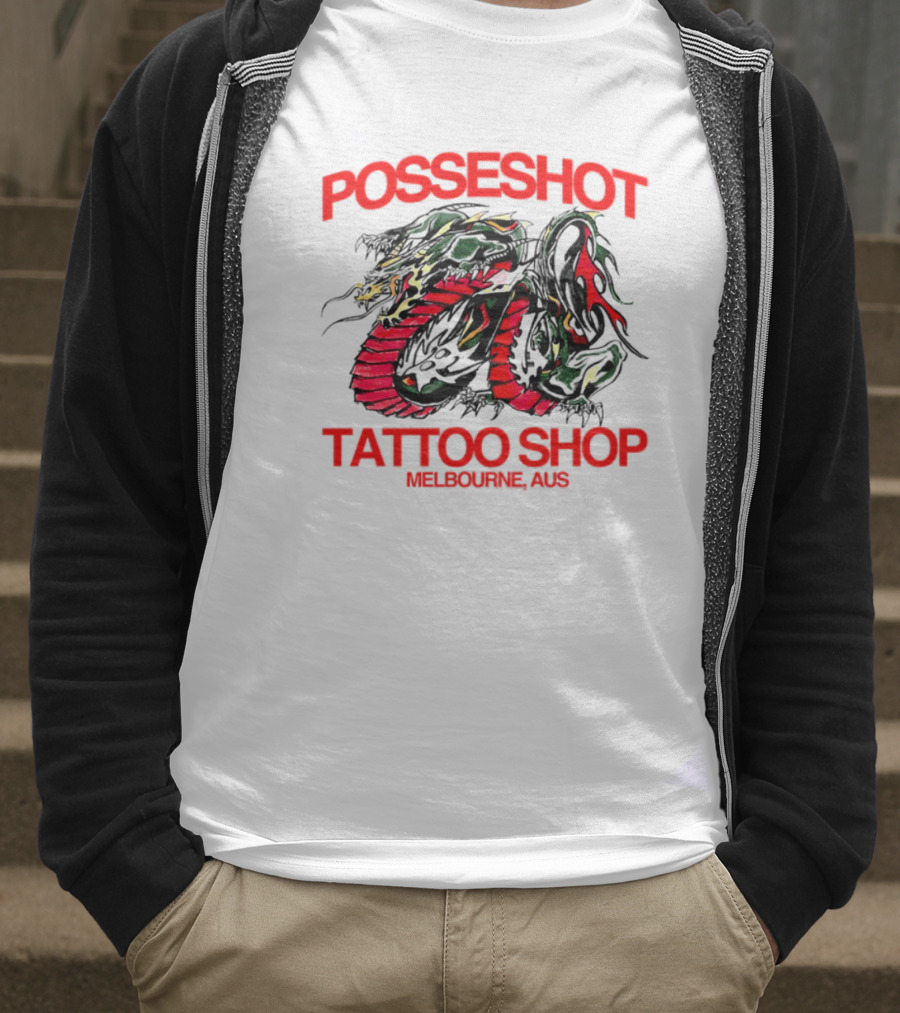 Posseshot Tattoo Shop Melbourne Aus Dragon Art T-Shirt