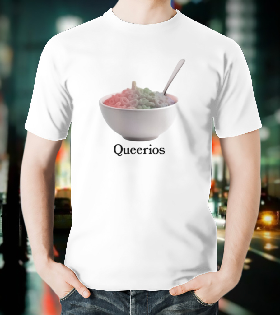 Pridecore Queerios Rainbow Cereal Bowl T-Shirt