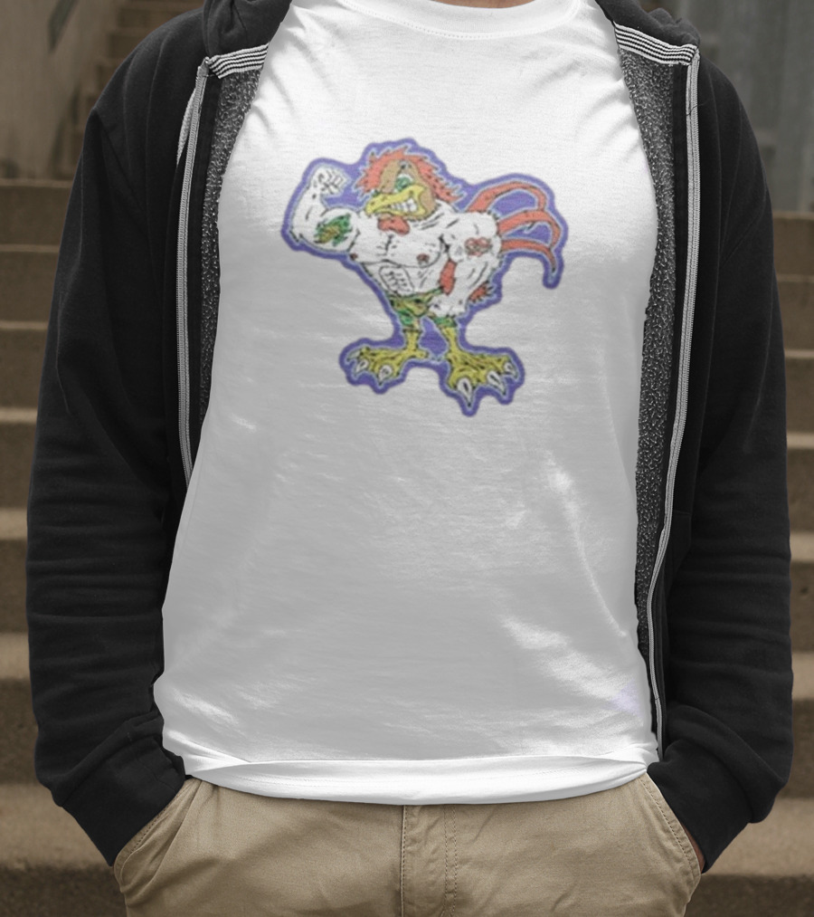 SGT Buff Chicken Flexing Muscles Cartoon T-Shirt