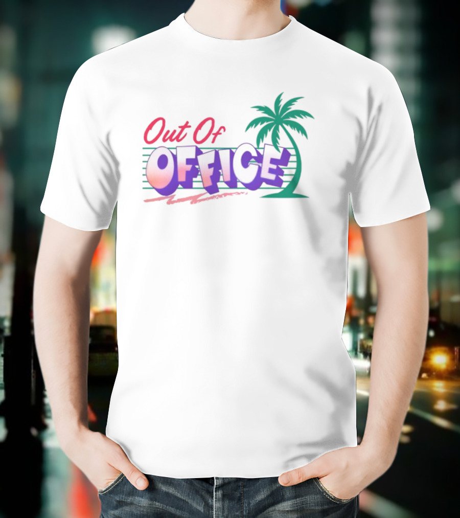 Out Of Office Tropical Palm Tree Retro Style T-Shirt
