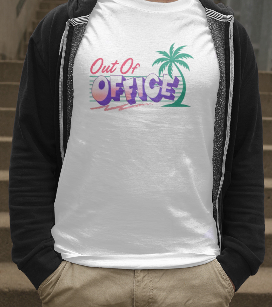 Out Of Office Tropical Palm Tree Retro Style T-Shirt
