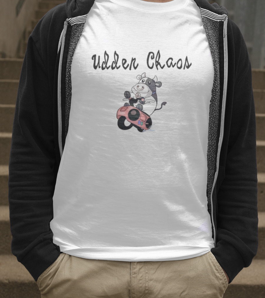 Udder Chaos Cow On Motorbike Adventure T-Shirt