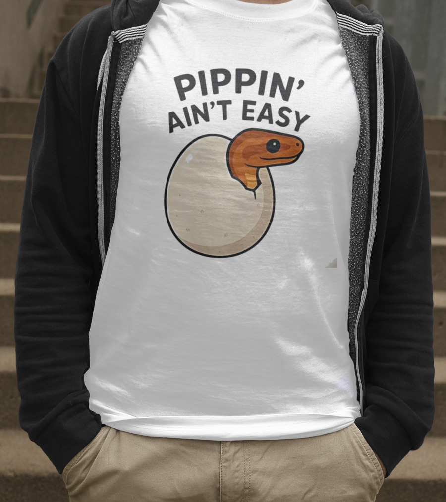 Pippin Ain't Easy Hatching Snake Artic Python Egg Baby Snake T-Shirt