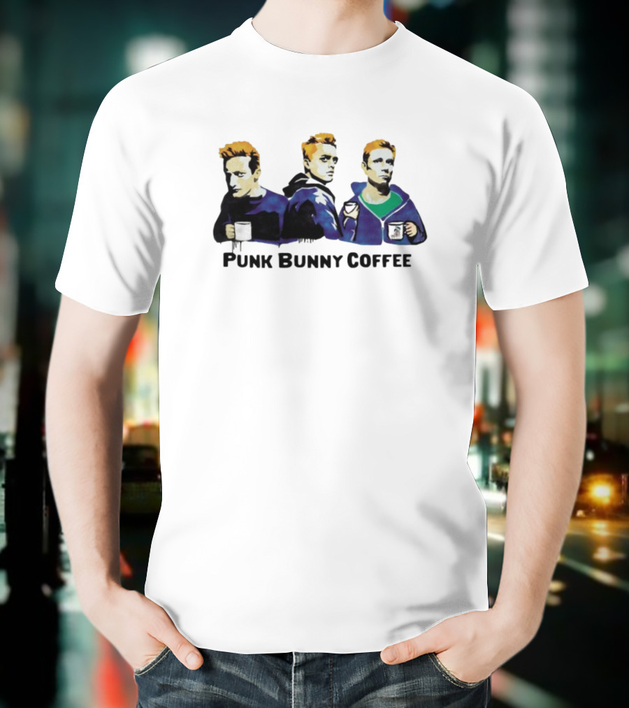 Punk Bunny Coffee Graffiti Style Trio With S T-Shirt