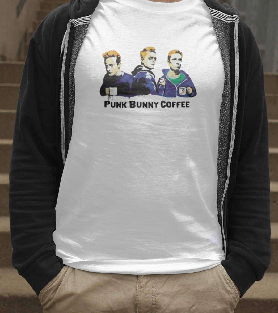 Punk Bunny Coffee Graffiti Style Trio With S T-Shirt