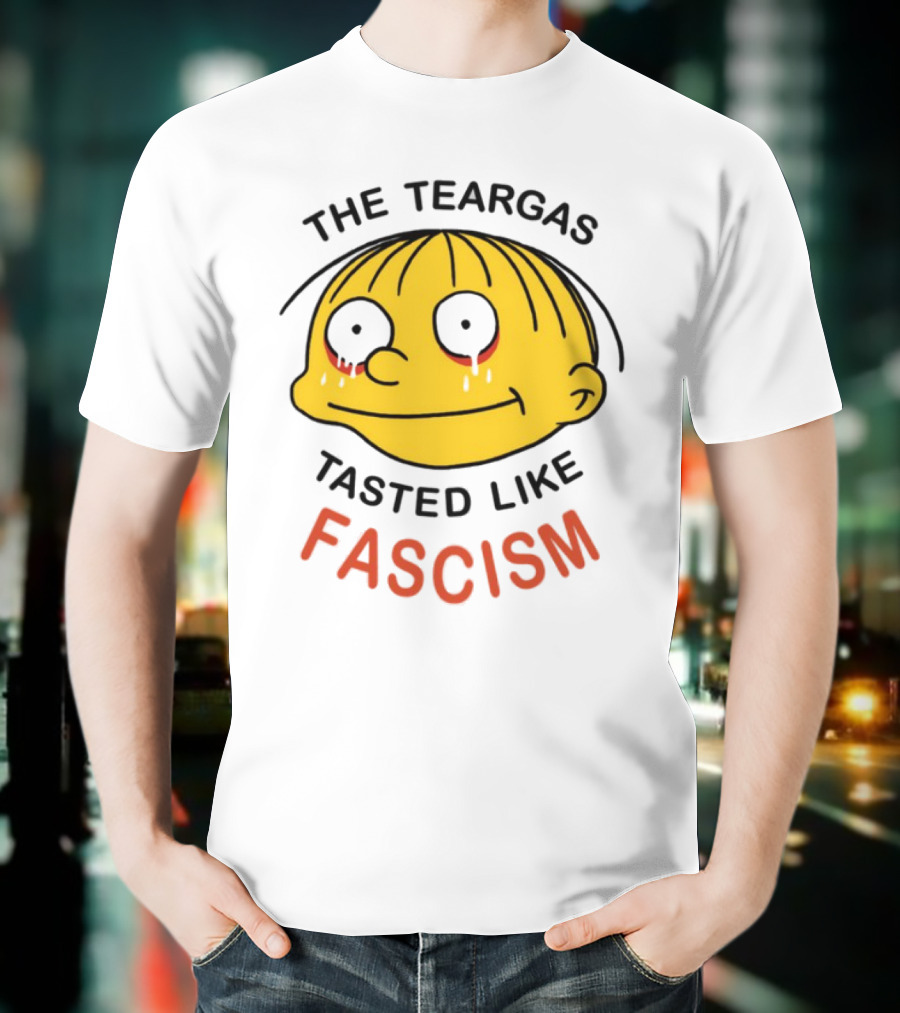 The Teargas Tasted Like Fascism Yellow Cartoon Face T-Shirt
