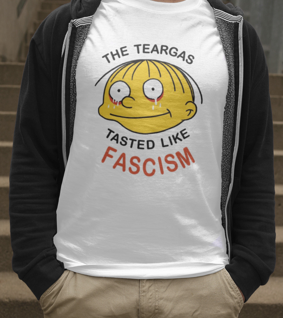 The Teargas Tasted Like Fascism Yellow Cartoon Face T-Shirt