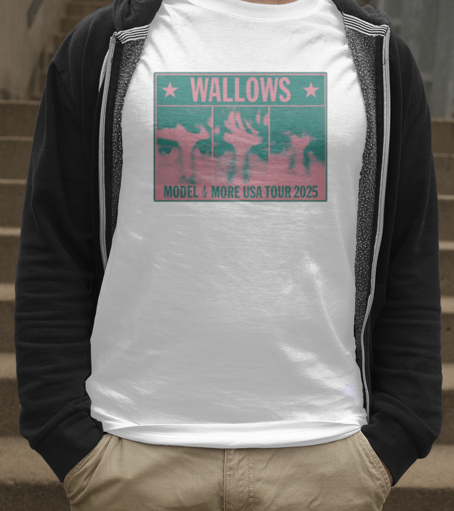 Wallows Model & More USA Tour 2025 Colorblock Faces T-Shirt