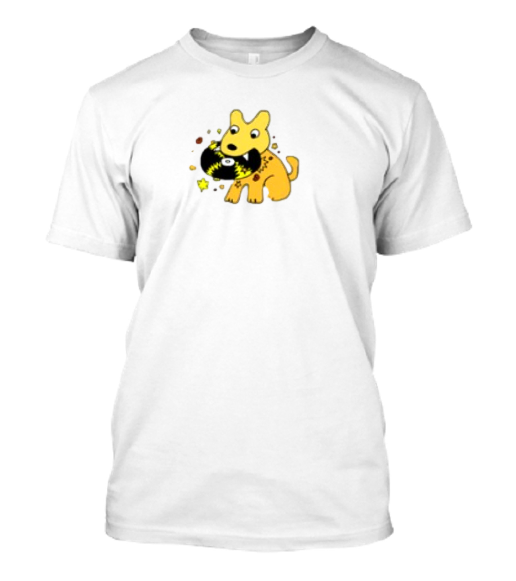 Yellow Jasper Dog With Cosmic Black Cat T-Shirt