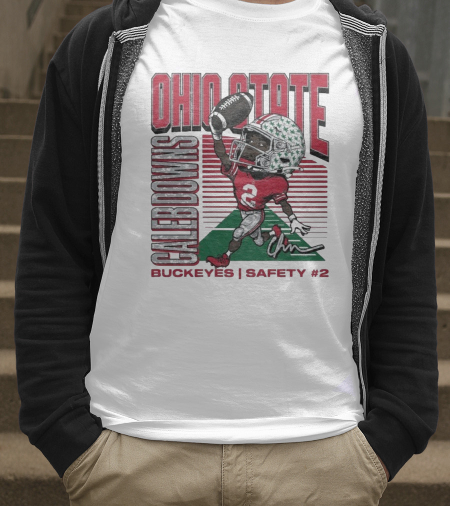 Ohio State Caleb Downs Buckeyes Safety Caricature #2 T-Shirt