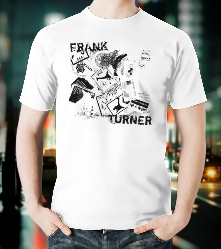 Frank Turner The Next 10 Years Black Rose And Music Collage T-Shirt