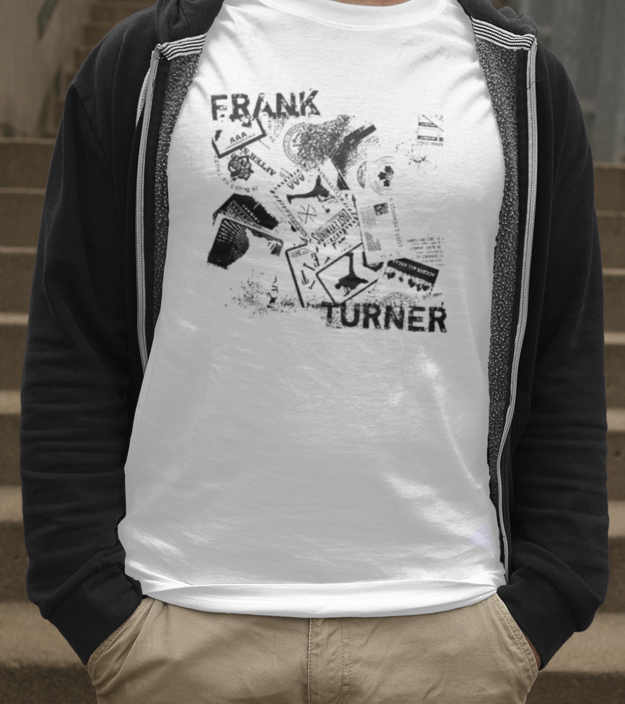 Frank Turner The Next 10 Years Black Rose And Music Collage T-Shirt